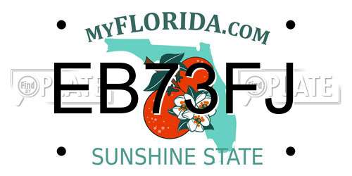EB73FJ Florida License Plate