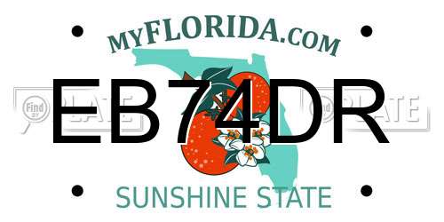 EB74DR Florida License Plate