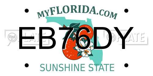EB76DY Florida License Plate