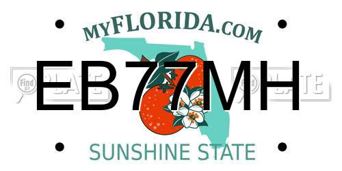 EB77MH Florida License Plate