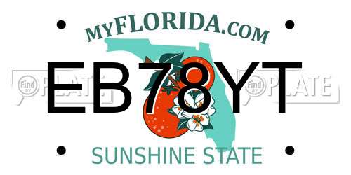 EB78YT Florida License Plate