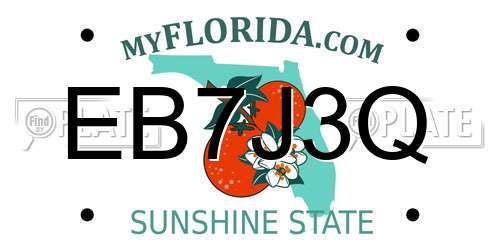 EB7J3Q Florida License Plate