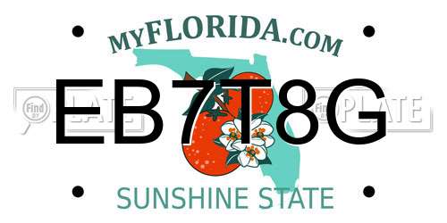 EB7T8G Florida License Plate