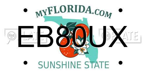 EB80UX Florida License Plate