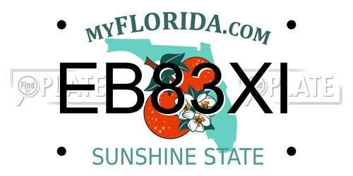 EB83XI Florida License Plate