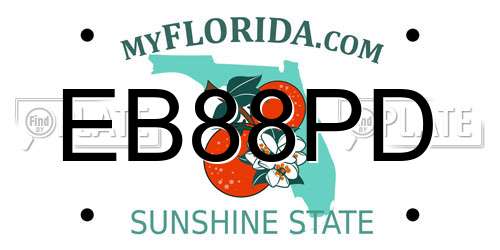 EB88PD Florida License Plate