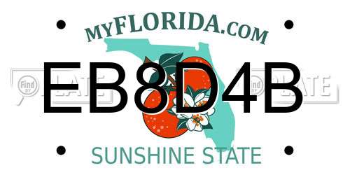 EB8D4B Florida License Plate