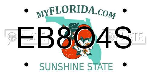 EB8O4S Florida License Plate