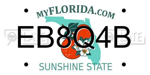 EB8Q4B Florida License Plate