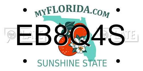 EB8Q4S Florida License Plate