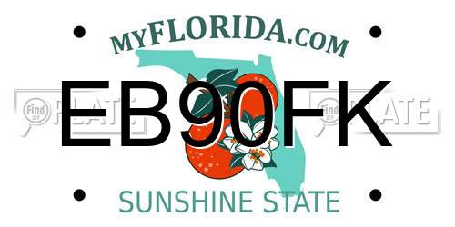 EB90FK Florida License Plate