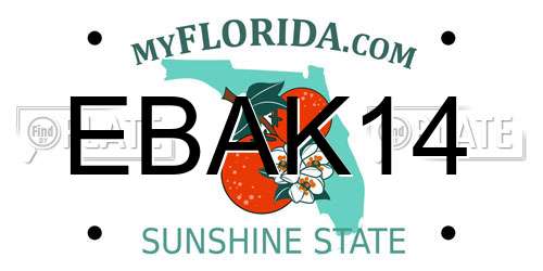 EBAK14 Florida License Plate