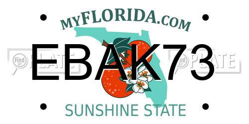 EBAK73 Florida License Plate