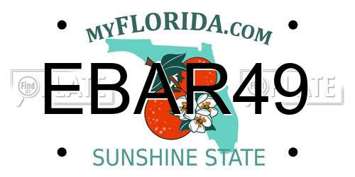 EBAR49 Florida License Plate