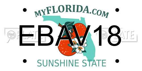EBAV18 Florida License Plate
