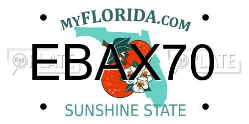 EBAX70 Florida License Plate