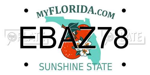 EBAZ78 Florida License Plate