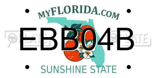 EBB04B Florida License Plate