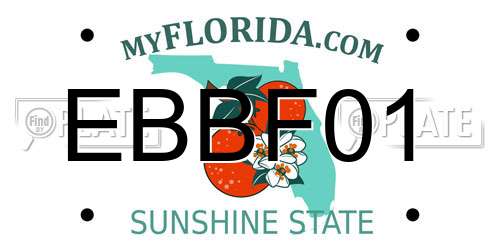 EBBF01 Florida License Plate