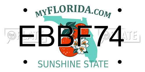 EBBF74 Florida License Plate