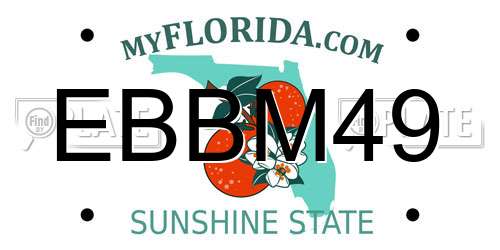EBBM49 Florida License Plate