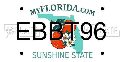 EBBT96 Florida License Plate