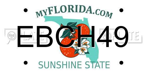 EBCH49 Florida License Plate