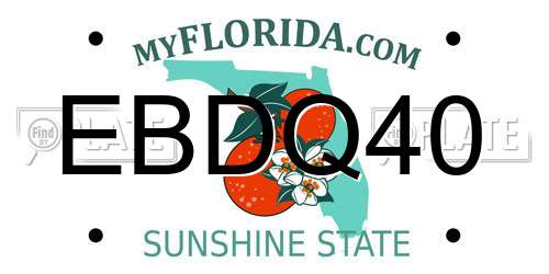 EBDQ40 Florida License Plate