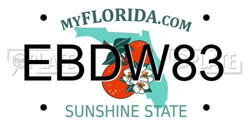 EBDW83 Florida License Plate