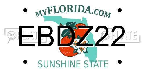 EBDZ22 Florida License Plate