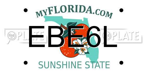 EBE6L Florida License Plate
