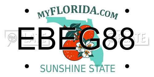 EBEG88 Florida License Plate