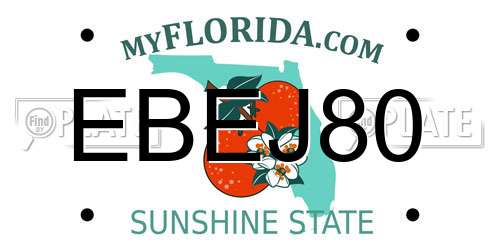 EBEJ80 Florida License Plate