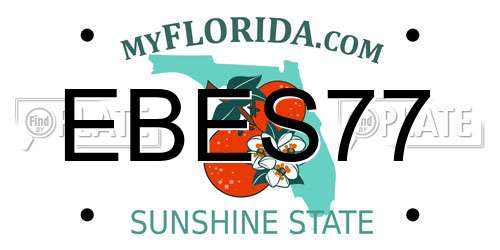 EBES77 Florida License Plate