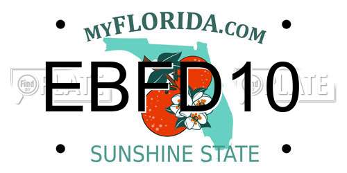EBFD10 Florida License Plate