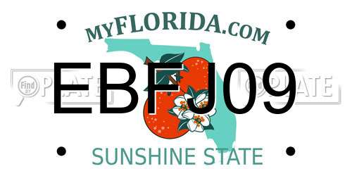 EBFJ09 Florida License Plate
