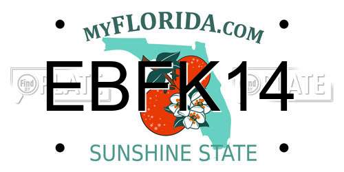 EBFK14 Florida License Plate
