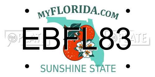 EBFL83 Florida License Plate