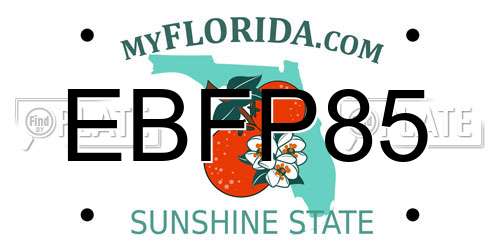 EBFP85 Florida License Plate