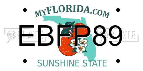 EBFP89 Florida License Plate