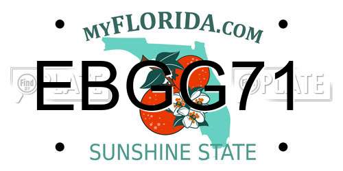 EBGG71 Florida License Plate