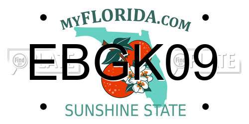 EBGK09 Florida License Plate