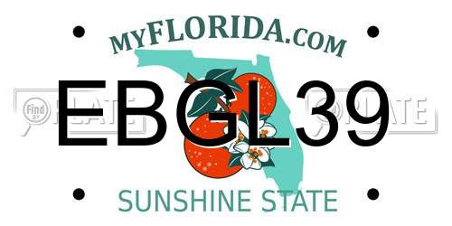 EBGL39 Florida License Plate