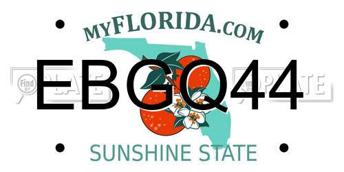 EBGQ44 Florida License Plate