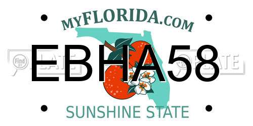 EBHA58 Florida License Plate