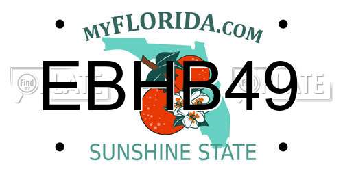 EBHB49 Florida License Plate