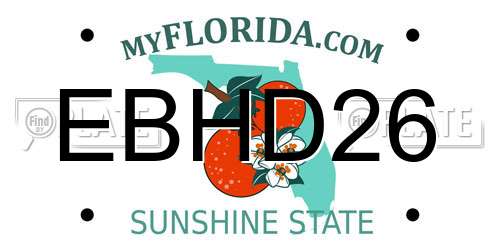 EBHD26 Florida License Plate