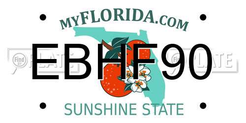 EBHF90 Florida License Plate