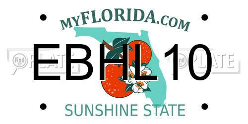 EBHL10 Florida License Plate