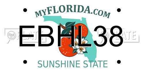 EBHL38 Florida License Plate